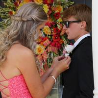 SP2004,Hot pink prom dress sequin split long evening party dress - Thumbnail 2