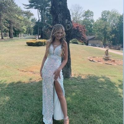 Sp2011,sexy white prom dress,sequin long evening dresses,cross back formal gown - Thumbnail 2