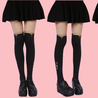 Vintage stitching fairy tall stockings pantyhose - Thumbnail 2