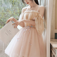 Cute Tulle Applique Short Prom Dress Homecoming Dress - Thumbnail 1