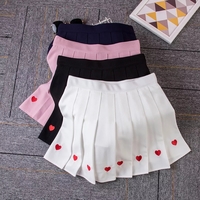 Cute Love Heart Pleated High Waist A-line Mini Skirt Summer Aesthetic Casual E-Girl Kawaii Korean Japanese Harajuku - Thumbnail 1