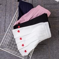 Cute Love Heart Pleated High Waist A-line Mini Skirt Summer Aesthetic Casual E-Girl Kawaii Korean Japanese Harajuku - Thumbnail 2