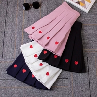 Cute Love Heart Pleated High Waist A-line Mini Skirt Summer Aesthetic Casual E-Girl Kawaii Korean Japanese Harajuku - Thumbnail 3