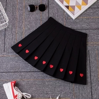 Cute Love Heart Pleated High Waist A-line Mini Skirt Summer Aesthetic Casual E-Girl Kawaii Korean Japanese Harajuku - Thumbnail 5