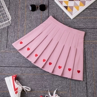 Cute Love Heart Pleated High Waist A-line Mini Skirt Summer Aesthetic Casual E-Girl Kawaii Korean Japanese Harajuku - Thumbnail 6