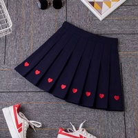Cute Love Heart Pleated High Waist A-line Mini Skirt Summer Aesthetic Casual E-Girl Kawaii Korean Japanese Harajuku - Thumbnail 7
