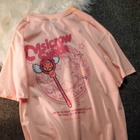 Cute Sakura Card Captor Anime Short Sleeve Shirt Summer Aesthetic Casual E-Girl Kawaii Korean Japanese Harajuku - Thumbnail 5