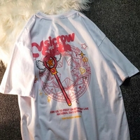 Cute Sakura Card Captor Anime Short Sleeve Shirt Summer Aesthetic Casual E-Girl Kawaii Korean Japanese Harajuku - Thumbnail 7