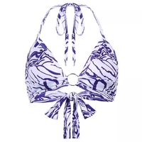 Cute Sexy Tie Dye V-Neck Lace Up Halter Backless Beach Crop Top Summer Aesthetic Casual E-Girl Kawaii Korean Japanese Harajuku - Thumbnail 2