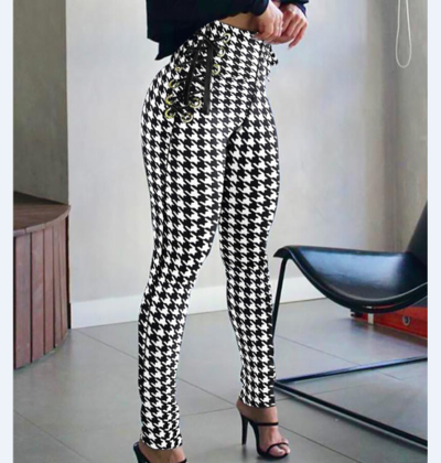 Design Bird Grid Tight Pants