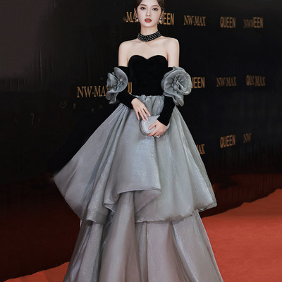 Romantic sweetheart neckline long prom dress evening dress - Thumbnail 2