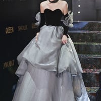 Romantic Sweetheart Neckline Long Prom Dress Evening Dress - Thumbnail 1