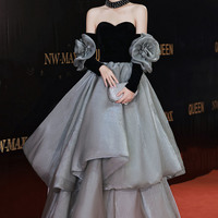 Romantic Sweetheart Neckline Long Prom Dress Evening Dress - Thumbnail 5