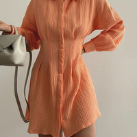 Casual Fashion Sexy Long Sleeve Dress - Thumbnail 2