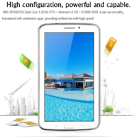 P8800 Android 4.2 Phone Tablet PC with 7 inch WVGA MTK6572A Dual Core 1.3GHz Bluetooth Dual Cameras GPS - White - Thumbnail 1