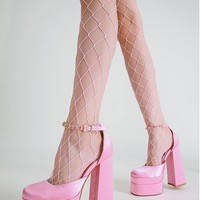 Fashion Satin Clunky Heeled High Heels - 3colors - Thumbnail 1