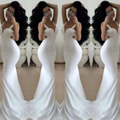 Straps prom dresses mermaid white - Thumbnail 3