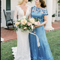 Dark Blue Mother of the Bride Dresses with Short Sleeves - Thumbnail 1