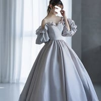 Stunning blue long prom dress princess dress - Thumbnail 1