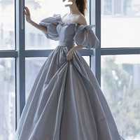 Stunning blue long prom dress princess dress - Thumbnail 5