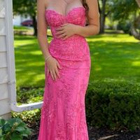 SP2019,Sweetheart pink evening dresses applique mermaid prom formal gown - Thumbnail 2