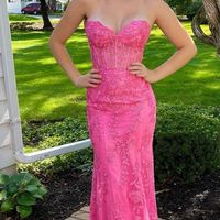 SP2019,Sweetheart pink evening dresses applique mermaid prom formal gown - Thumbnail 1