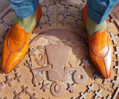 Men's Handmade Tan Brown Moccasin Leather Split Toe Formal Wear Shoes