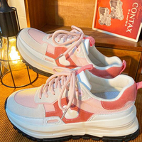Harajuku Love Heart Pastel Pink Trainers Sneakers Running Shoes - Thumbnail 1