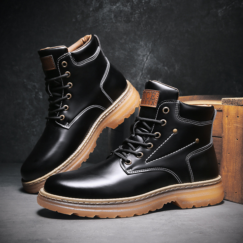Fashion Men Leather Martin Shoes Luxury Classic Men Shoes Waterproof Martin Shoes Outdoor Footwear