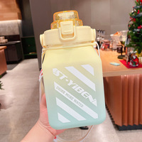 Cute large-capacity pot belly cup with straw frosted plastic cup portable kettle water cup - Thumbnail 4