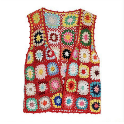 Retro flowers sweater vest - Thumbnail 3