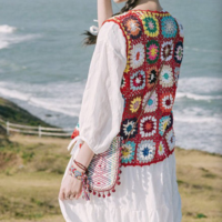 RETRO FLOWERS SWEATER VEST - Thumbnail 3