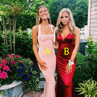 Sexy Mermaid Pink Long Evening Dress Formal Prom Dress,774 - Thumbnail 1