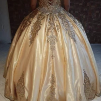 Off Shoulder Prom Dresses Birthday Dresses Champagne  - Thumbnail 1