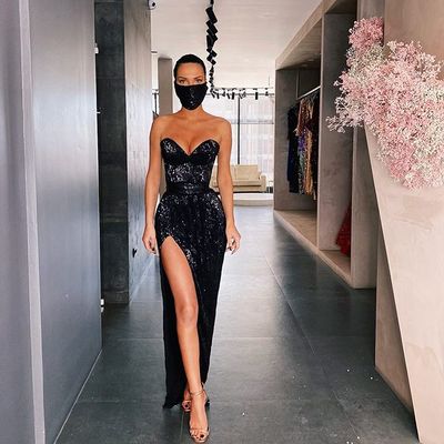 Sexy mermaid black sequin prom evening dresses with side slit,779 - Thumbnail 2
