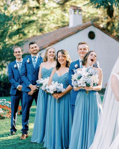 Elegant A-Line Sweethart Chiffon Long Bridesmaid Dresses