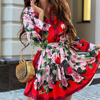 Casual Sexy Print Long Sleeve Dress - Thumbnail 1