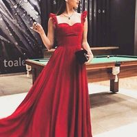 SP2032,Red chiffon prom dresses sleeveless evening party dress - Thumbnail 1