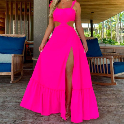 Sp2037,hot pink prom dresses sexy side slit long evening prom dress - Thumbnail 1