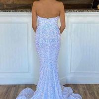 SP2043,Sparkle Evening Dresses,Mermaid Fuchsia Sequins Long Formal Dress - Thumbnail 5