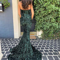 SP2043,Sparkle Evening Dresses,Mermaid Fuchsia Sequins Long Formal Dress - Thumbnail 3