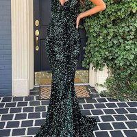 SP2043,Sparkle Evening Dresses,Mermaid Fuchsia Sequins Long Formal Dress - Thumbnail 2