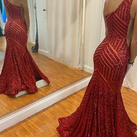 SP2048,Mermaid One Shoulder Hot Pink Long Prom Dress - Thumbnail 1