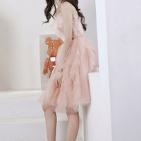 Cute pink tulle short prom dress A line homecoming dress - Thumbnail 2