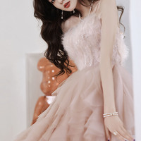 Cute pink tulle short prom dress A line homecoming dress - Thumbnail 6