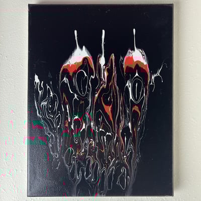 Acrylic face melt 01 - original painting on canvas