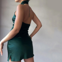 Sexy Slim Temperament Fashion Backless Hip Pack Dress - Thumbnail 2