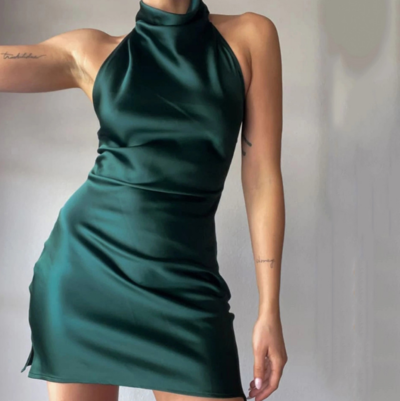 Sexy Slim Temperament Fashion Backless Hip Pack Dress