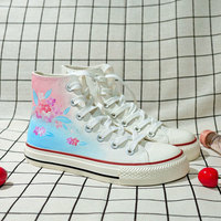 New high-top canvas shoes hand-painted gradient graffiti hand-painted shoes - Thumbnail 3