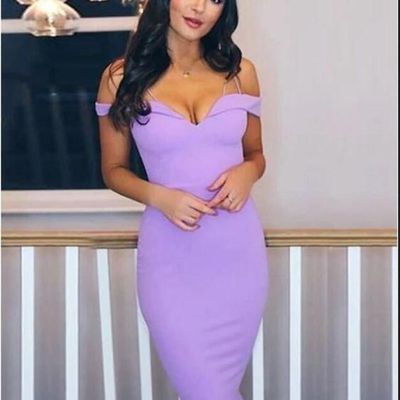 Sp2053,sexy off shoulder purple prom dress,simple evening dress - Thumbnail 4